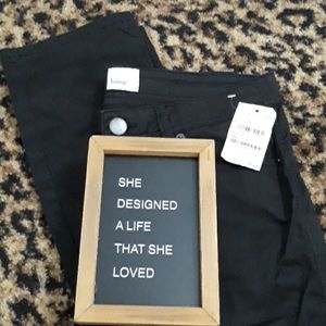 Hinge Black Stretch Denim Jean's Pants New Nordstrom Womens 2 Cotton Spandex